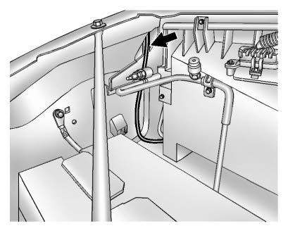 304 Vehicle Care 8. Connect the other end of the negative ( ) cable to the negative ( ) terminal location on the vehicle with the dead battery.