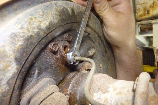 Note: This step is not required but it gives better access for removing the brake line,