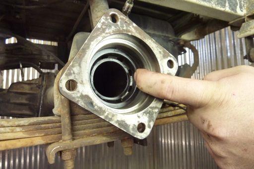 Gouging can cause a leak between the new seal and the axle housing.