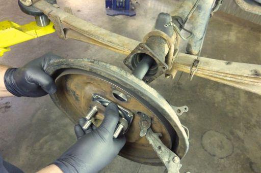 Axle Shaft Installation with SJ410 Backing Plate If you are reusing the OEM backing plate skip to Step 73.