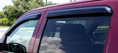 plastics tape-on style window vents 2-Piece and 4-Piece Dark smoked tint Sleek, streamlined appearance installs on the outside of the windown using 3M tape Provides decreased wind noise and greater