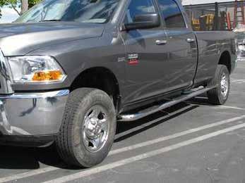 step bars 3 ROUND Wheel-To-Wheel Step Bars Wheel-to-wheel step bars are designed to complement the look of longer wheelbase trucks and fit wheel opening to wheel opening.