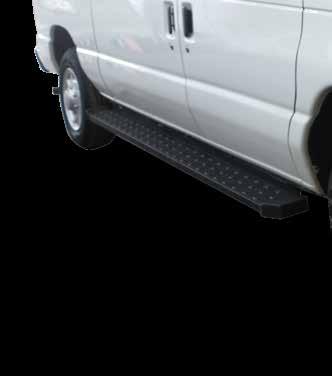 running boards Van and Truck Running Boards Heavy duty 14 gauge, precision stamped carbon steel deck features aggressive traction lugs designed for maximum footing in all weather conditions Full