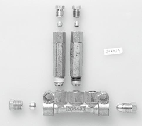 Junction for MO valve For MO valve installation Positive Displacement Injector (PDI) System for Large Machines Rc/ Specifications PV- 6 Single type for port Material: Zinc Die Casting (ZDC) -M φ 6 6.