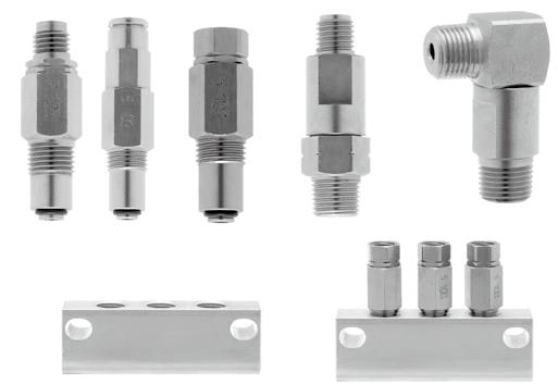 MU Valve Junctions & Special Fittings For MU small metering valve installation Rc/ M MU-SC 69 Material: Brass (C6) HEX [Connector assembly] 6 M MU-BP 69 Material: Steel (SUM) Positive Displacement