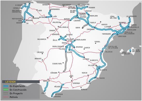 700 km Spain has the record of kilometers of highways in Europe. Only 21% of the network with direct payment.