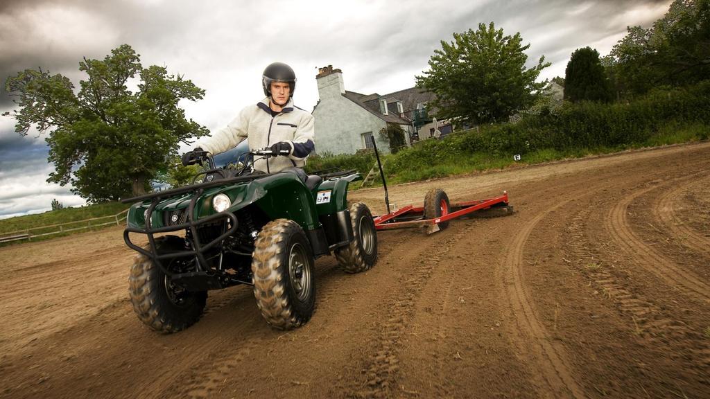 The essential ATV - pure and simple Take a lightweight chassis, superb handling and the power of a 348cc air-cooled, 4-stroke, single-cylinder engine and you get the : an ATV that simply won't let