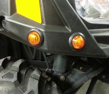 Looking at the front of the machine, decide where you would like to mount your turn signals.