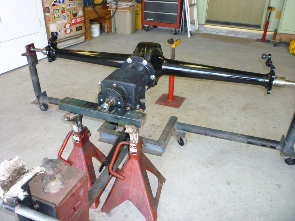 This photo shows the rear axle assembly with the Ryan gear box