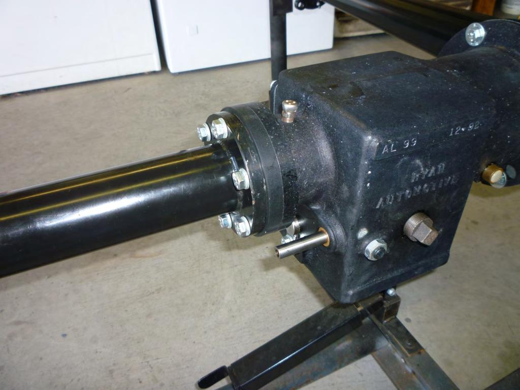The front tube was installed by attaching the spline sticking out the front of the gear box