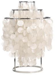 7") Wall lamp with mother of pearl discs on three ring metal frame. - 220 cm (86.6 ) transparent cord with on/off switch 220 (110V) E27 (E26) max. 60W Art.no.