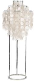 9 ) Table lamp with mother of pearl discs on two ring metal frame Discs are connected with small rings. - 220 cm (86.6 ) transparent cord with on/off switch Art.