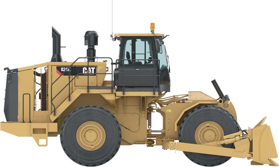 824K Wheel Dozer Specifications Dimensions All dimensions are approximate. 1 2 10 3 4 9 5 8 7 6 1 Height to Top of Beacon 4422 mm 14 ft 6.1 in 2 Height to Top of Exhaust Stack 4332 mm 14 ft 2.