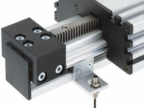SQ ZST - Position determination Holder for inductive limit switch Inductive limit switch Fixing bracket for proximity switches Fixing in the profile slot of the guide profile Simple axial