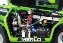 8 9 ENGINE Record secifications Merlo technology is available for everyone The Medium Duty range is offered with two different engines: 55kW/75H and 90kW/22H, both of them Tier 4 Interim engines.