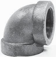 CST IRON Cast Iron Threaded Fittings Class 25 (Standard) FIGURE 5 90 Elbow lack NPS DN in mm in mm lbs kg /4 8 /2 /6 22 0.6 0.07 /8 0 9 /6 4 5 /6 24 0.25 0. /2 5 /6 7 /8 29 0.40 0.
