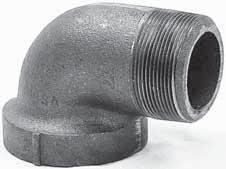 CST IRON Cast Iron Drainage Fittings FIGURE 78 * 90 Street Elbow lack Galv. NPS DN in mm in mm lbs kg lbs kg /2 40 76 7 /8 48 2.