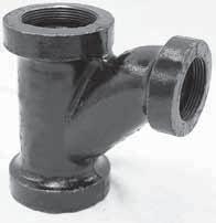 CST IRON Cast Iron Drainage Fittings FIGURE 7 * 90 Reducing Long Turn Y-ranch Tee Pattern C lack NPS DN in mm in mm in mm lbs kg Cast Iron C 2 x 2 x /2 50 x 50 x 40