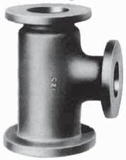 CST IRON Cast Iron Flanged Fittings Class 25 (Standard) FIGURE 82 Flanged Reducing Tee 6 NPS (50 DN) 4 NPS (00 DN) 5 NPS (25 DN) Read as: 6 x 5 x 4 (50 x 25 x 00DN) Dimensions for reducing tees for