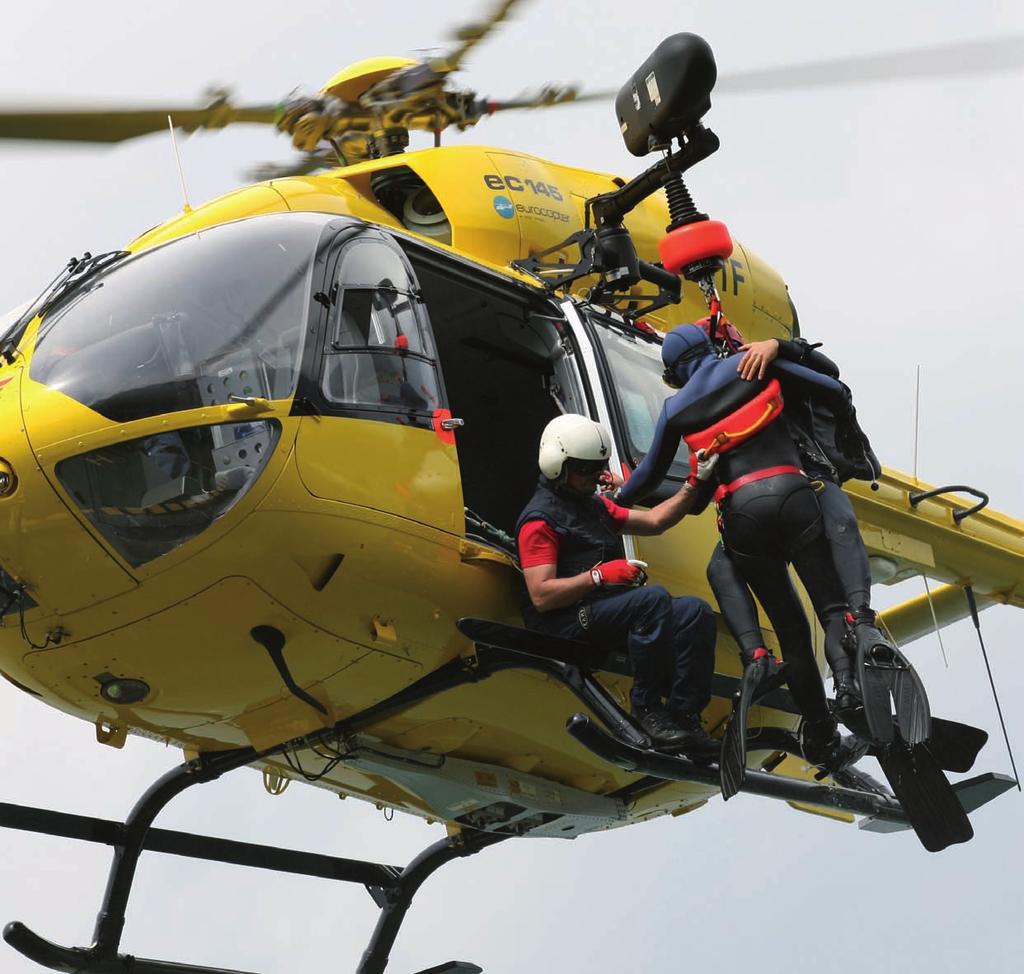 EMS, Disaster Management and SAR Missions The EC145 offers unmatched visibility and an incredibly discrete noise level 6.7 dba below ICAO limits for effective EMS operations.