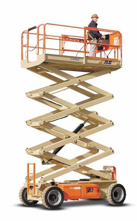 Outstanding Performance, On Slab and Off. LE Series LARGE ELECTRIC SCISSOR LIFTS Handle a wide variety of terrain, without noise and fumes.