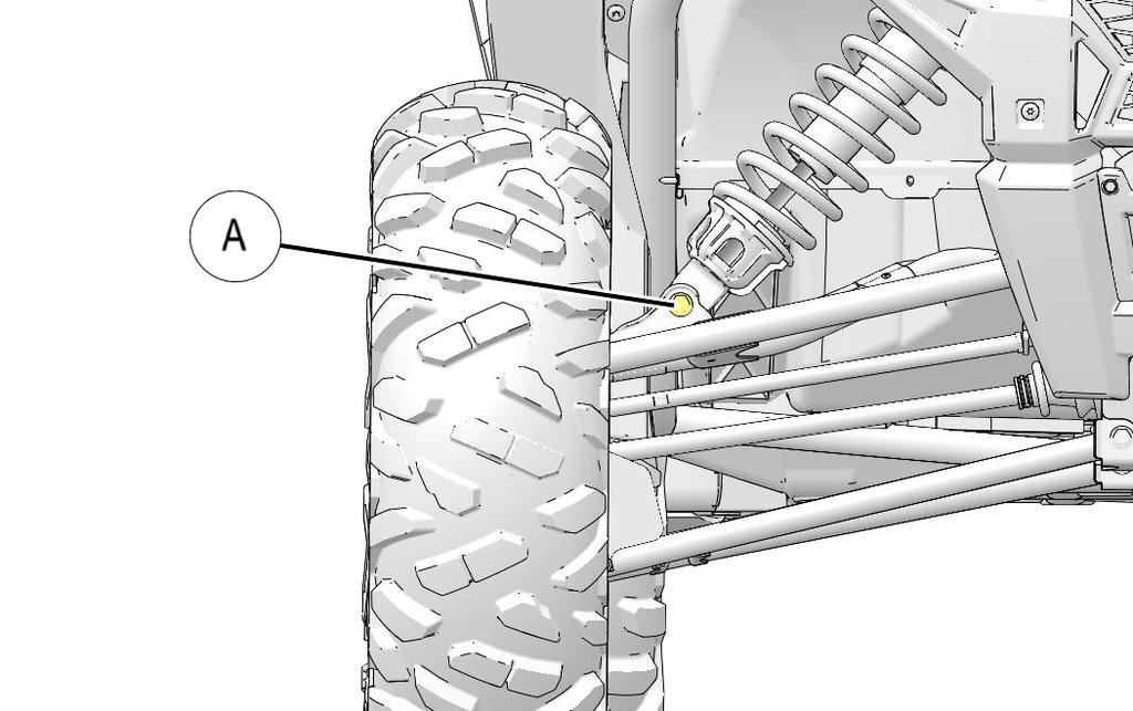 INSTALLATION INSTRUCTIONS UPPER A-ARM REMOVAL 1. Properly lift and safely support front vehicle frame. 2. Remove front wheels. 3. Remove and discard lower shock bolt and nut (A) from upper A-arm. 8.