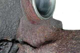 Brake Caliper Slide Inspect the caliper slide and correlate the amount of rust with the pictures
