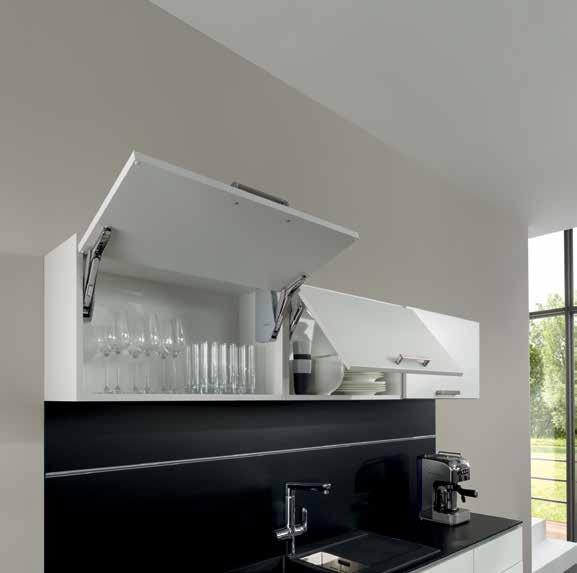to low height. Less space required above. Compact dimensions for cabinets low in depth.