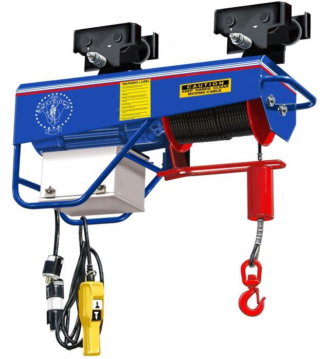 Patriot Portable Material Hoist 850/1000/2000 Operator s Manual Manual must be read carefully by all operators before hoist is set-up and used.