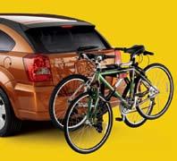 Hitch-mount carrier holds two bikes (fits 1 ¼-inch receiver) and folds down to allow for your vehicle s liftgate