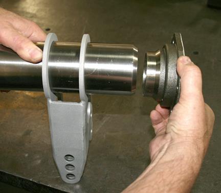 Welding axle brackets onto a 9 Housing: *NOTE* brackets are designed for 3 axle tubes We prefer that the axle brackets be installed on the tubes before the bearing flanges are installed.