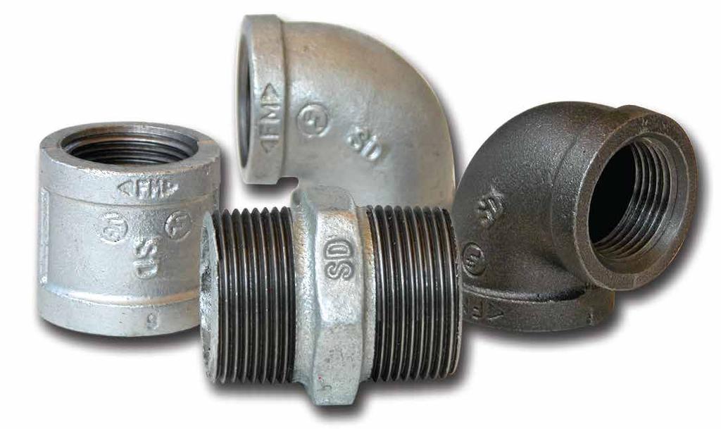 Threaded Fittings Threaded Fittings feature a complete range of ductile iron / malleable iron threaded fittings in a wide variety of configurations in sizes from 1/2" to 6".