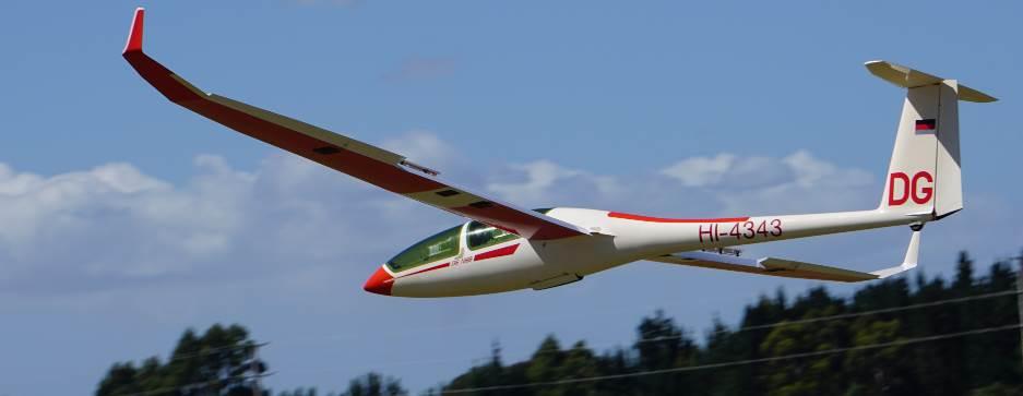 some glider landing practice; 2: Dave Griffin sets off