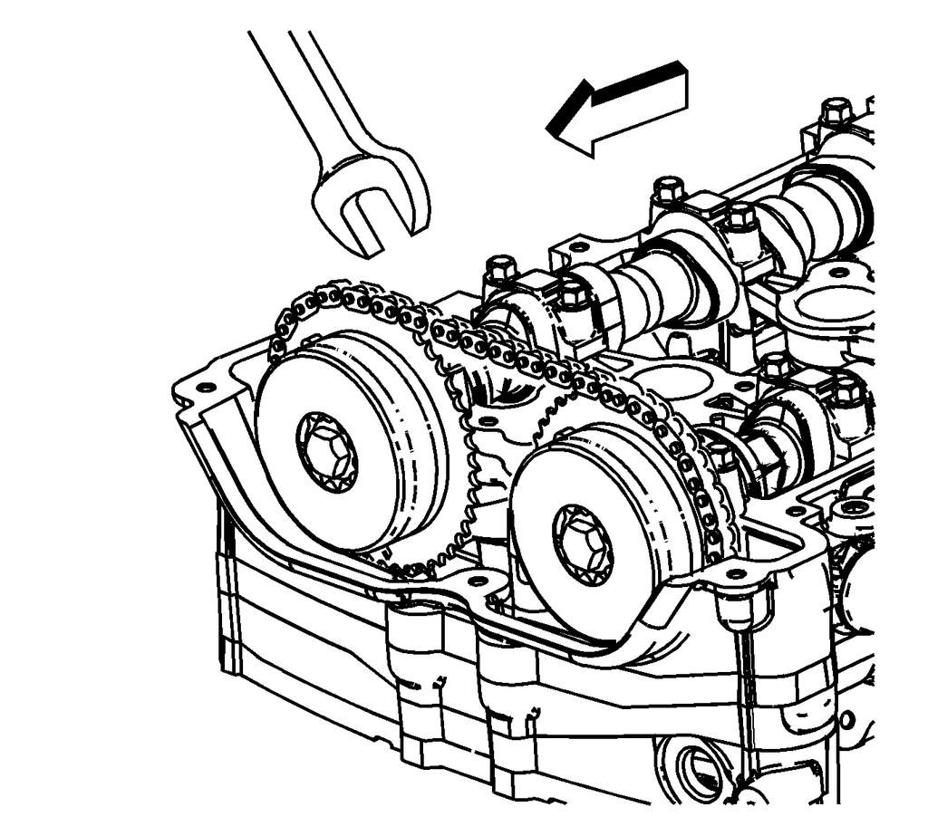 17. When the actuator seats on the cam, tighten the new exhaust camshaft actuator bolt hand tight. http://dh.identifix.