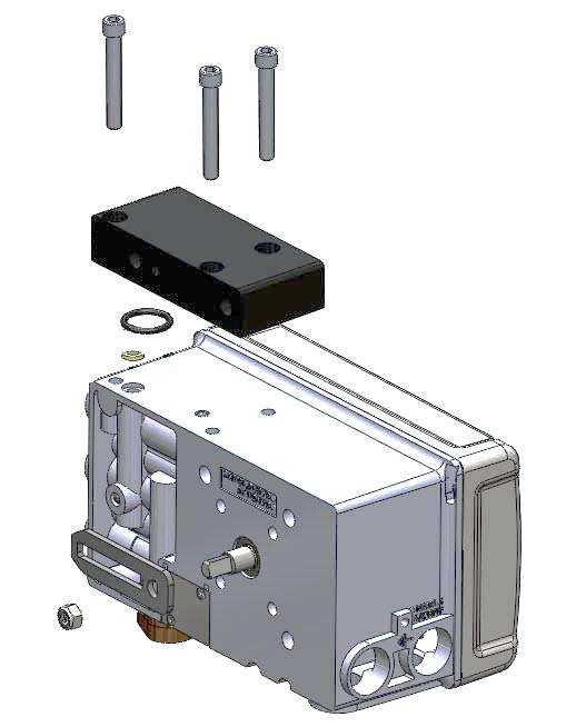 23.2 Mounting to FlowTop Linear Valves To mount a Logix 500+ positioner to a FlowTop linear actuator and valve (with direct mounting / integrated tubing), refer to Figure 7 and proceed as outlined