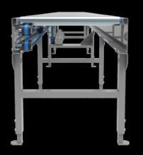 L - CONVEYOR LENGTH RC B 0 4 Roller conveyor, Tangential belt, Steel frame, Boxes ROLLER PITCH Dim.