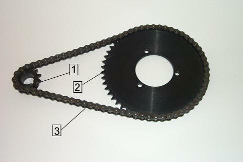 ENGINE & CLUTCH SPROCKET CHAIN ASSEMBLY ITEM PART # QTY.