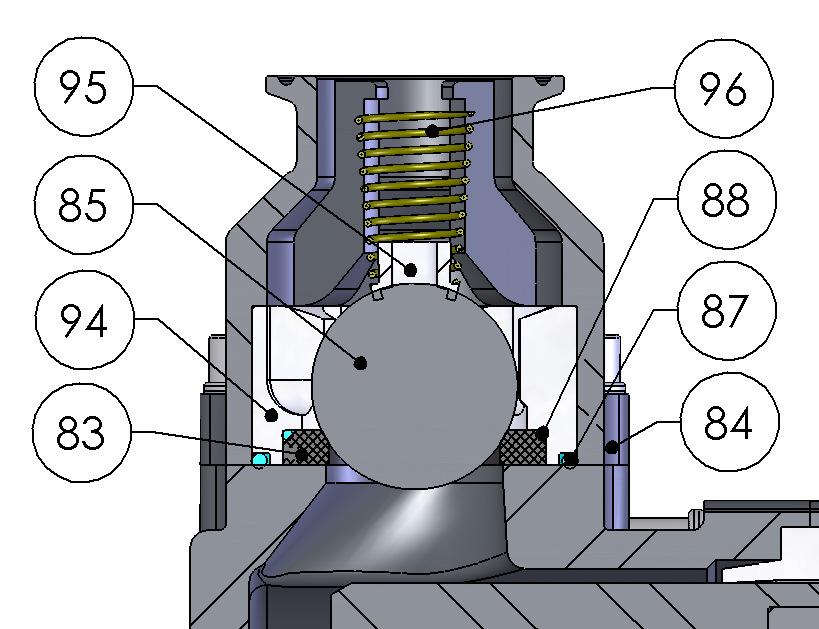 Maintenance Section 6.1 - Assembly Procedure Fluid Section Assembly [2] 1. Place a shaft / bellows assembly (192679) into the pocket on the back of the inlet cylinder (82).