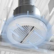 adjustable air control blades Circular ceiling diffusers, with manual or motorised