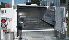 Six compartments two vertical and one horizontal per side Smooth aluminum bulkhead and tail skirt Standard