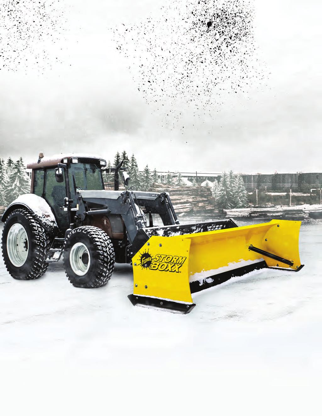 THE ALL-NEW STEEL EDGE STORM BOXX Even the biggest storms are no match for the new FISHER STORM BOXX pusher plows, designed with a steel trip-edge for clean scraping performance.