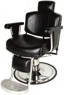 upholstery, adjustable and removable headrest, oversized heavy-duty polished chrome