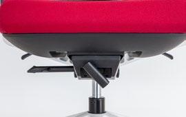 To adjust and select the tilt angle of the back just pull out the handle underneath of the seat (B).