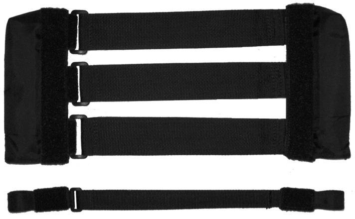 Lumbar Strap Fastening Strips located in between the back upholstery cover and the adjustable tension