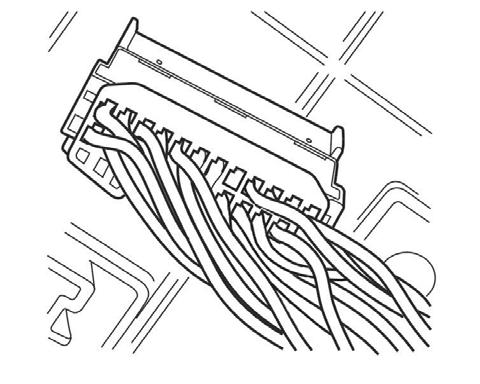 (FIGURE DD and EE) 3. Partially lift the secondary lock on the bottom of the 24-pin connector. (FIGURE EE) 4. Insert the VIOLET/WHITE wire (with terminal) into the connector cavity 2P.