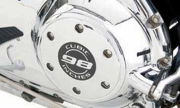 99 High gloss chrome clutch cover, features embossed and painted