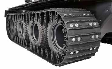 TRACKS HD RUBBER TRACKS TRACK ICE CLEATS Xtreme duty 18 (457 mm) wide rubber track with UHMW-PE guides, reinforced turf tire and rim provides optimum flotation with minimal