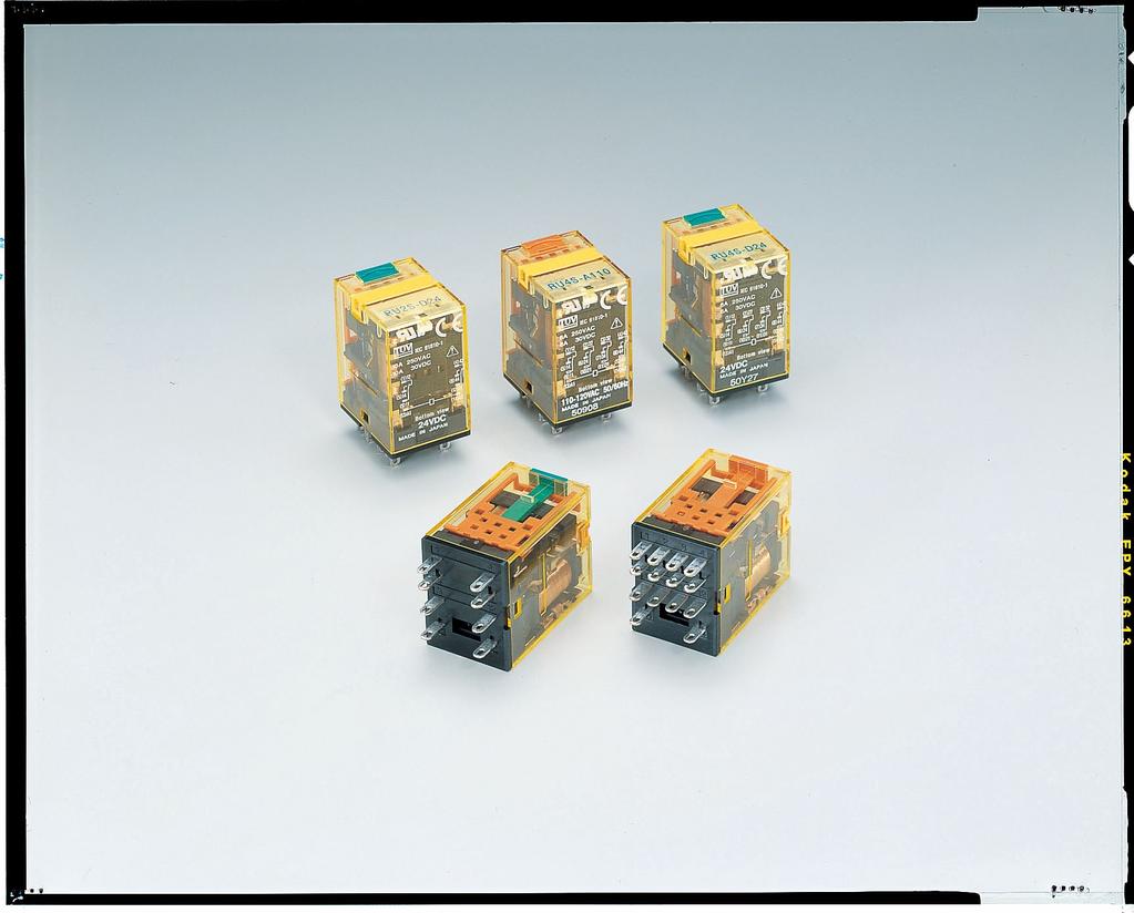 Full featured universal miniature relays Designed with environment taken into consideration Two terminal styles: plug-in and PCB mount Non-polarized LED indicator available on plug-in relays No