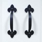 attractive decorative face hardware. The black matte powdercoated straps and handles are designed to appear handforged, adding a historically-accurate dimensional quality to your door.