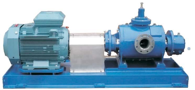 The pump is 0med twin screw rotary type and it is composed by a couple of rotor axes, with opponent coils, with mutual special outline that work inside a chamber set in the pump casing.